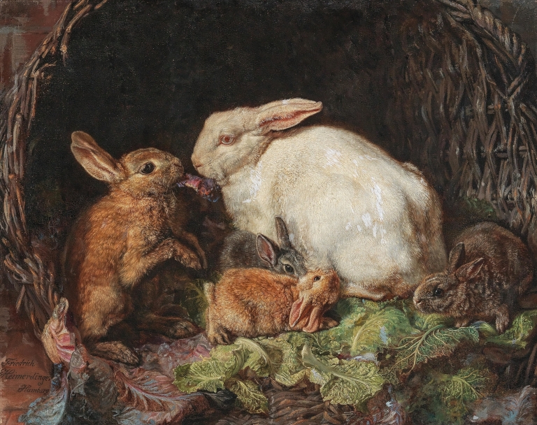 A Family of Hares by Friedrich Heimerdinger