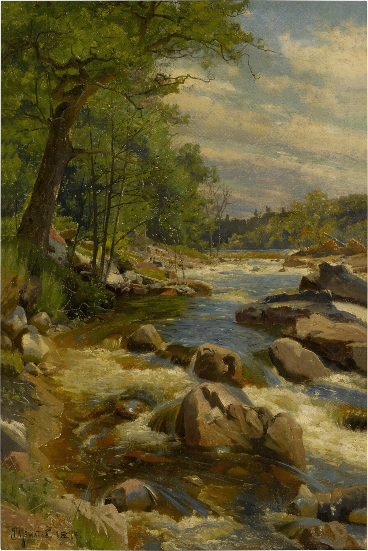 A Fast Flowing River by Peder Mørk Mønsted