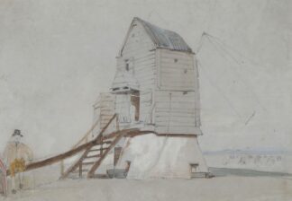 A Figure Beside A Windmill by George Bryant Campion