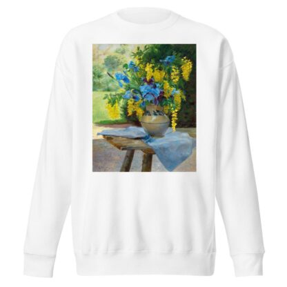 A Floral Bouquet with Irises and Laburnum by Ella Wetzko-Ehrenberger Sweatshirt