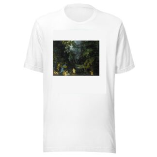 A Forest Landscape With Bathing Nymphs And Leda And The Swan by Roelant Savery T-Shirt