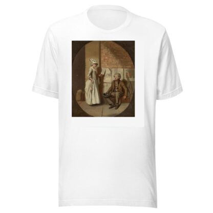 A girl buying a ballad, in a feigned oval by Henry Walton T-Shirt