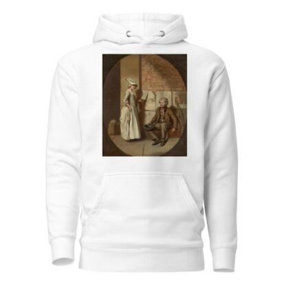 A girl buying a ballad, in a feigned oval by Henry Walton Hoodie