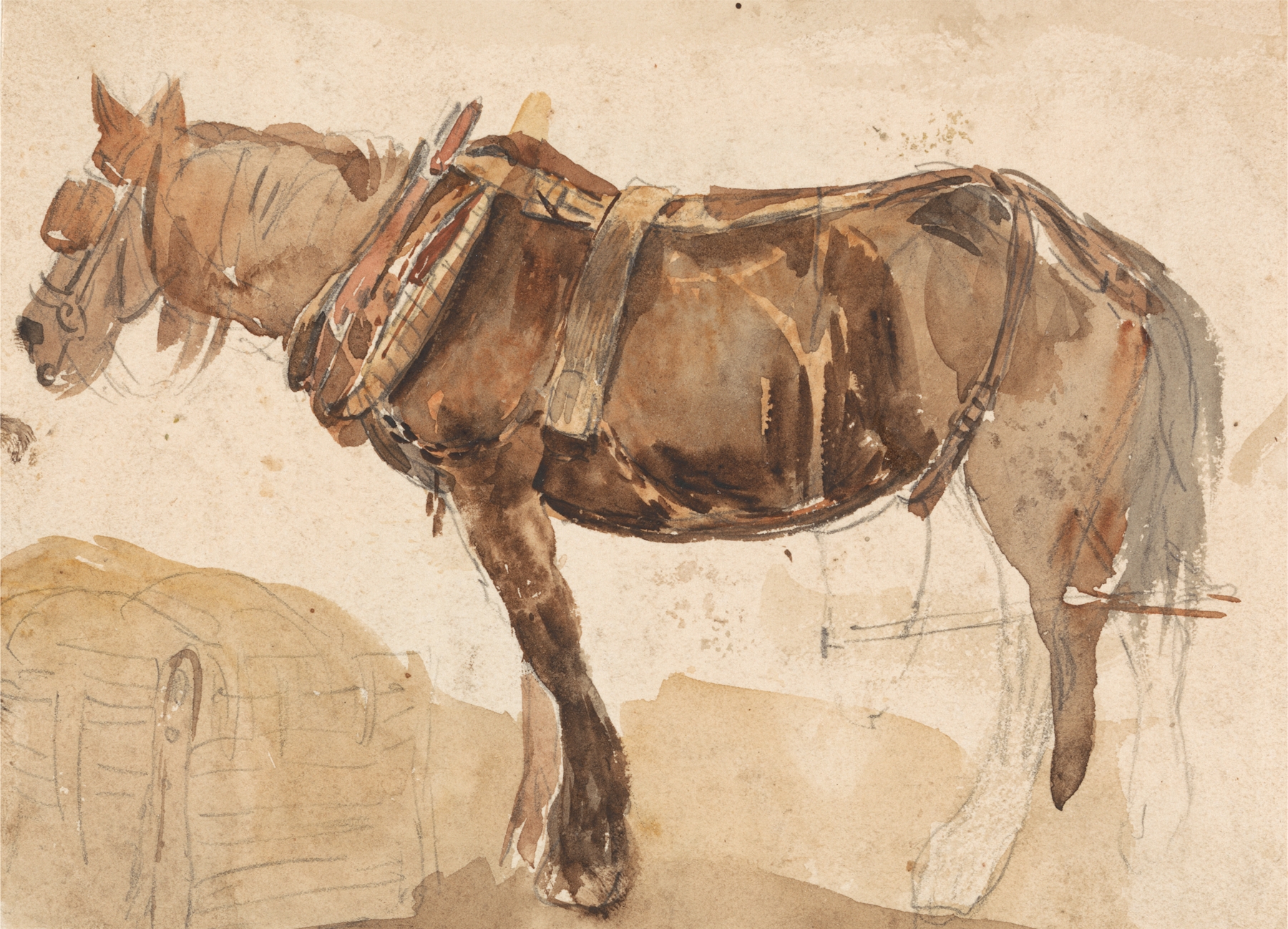 A Horse in Harness Seen From the Near Side by Thomas Sidney Cooper
