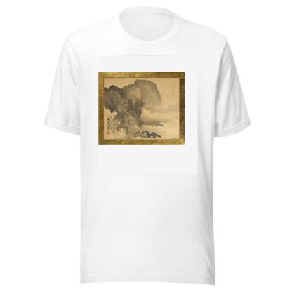 A House on a Cliff with Mountains in the Background by Tani Bunchō T-Shirt
