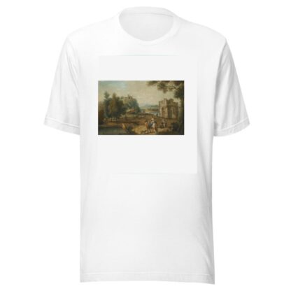 A Landscape With A Roman Ruin And Figures Resting Beside A Stream by Giuseppe Zais T-Shirt