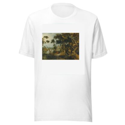 A Landscape With Christ And His Disciples On The Road To Emmaus by Gillis Claesz. de Hondecoeter T-Shirt