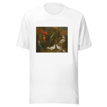 A Landscape With Exotic Birds Including Parrots, Parakeets, Turtle Doves And Cockatoos by Circle of Tobias Stranover T-Shirt