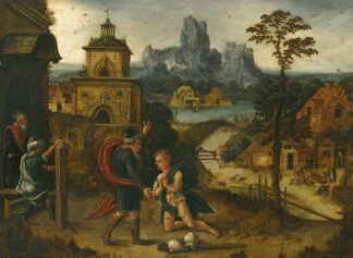 A Landscape With The Return Of The Prodigal Son by Lucas Gassel
