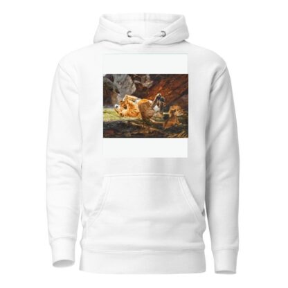 A lioness with playing cubs by Richard Friese Hoodie