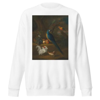 A macaw and other birds in a landscape by Leonard Hübner Sweatshirt
