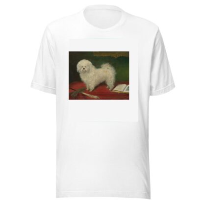 A Maltese on a Red Table Cloth by English School T-Shirt