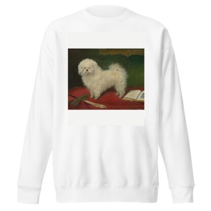 A Maltese on a Red Table Cloth by English School Sweatshirt