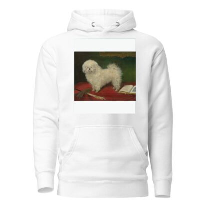 A Maltese on a Red Table Cloth by English School Hoodie