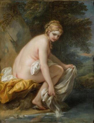 A Nymph At Her Bath by Charles-André van Loo