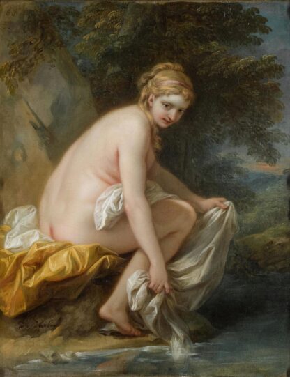A Nymph At Her Bath by Charles-André van Loo