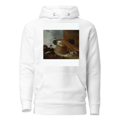 A peacock, a pair of ducks, rabbits and a turkey in a landscape by Gijsbert Gillisz. de Hondecoeter Hoodie