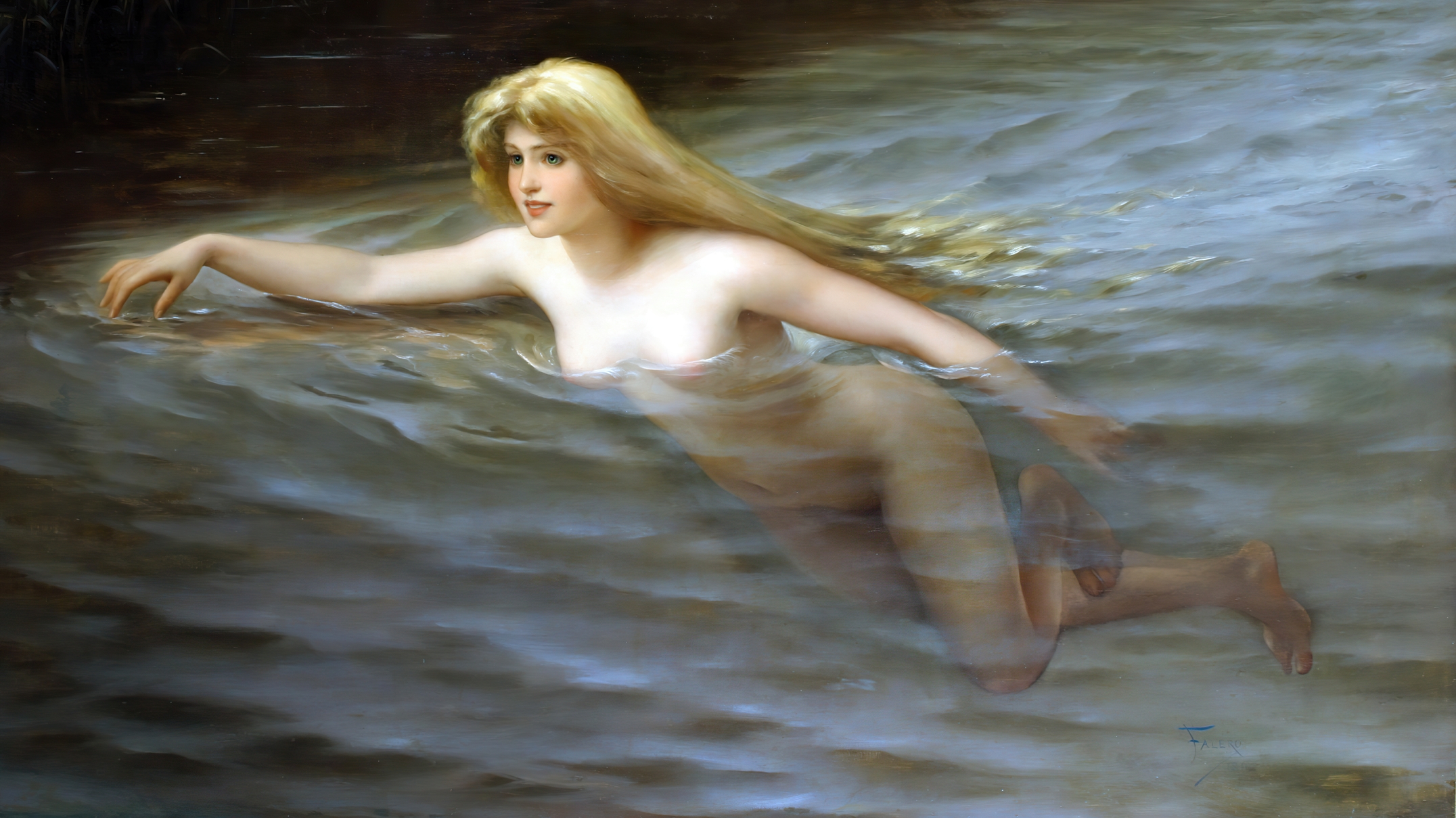 A sea nymph by Luis Ricardo Falero