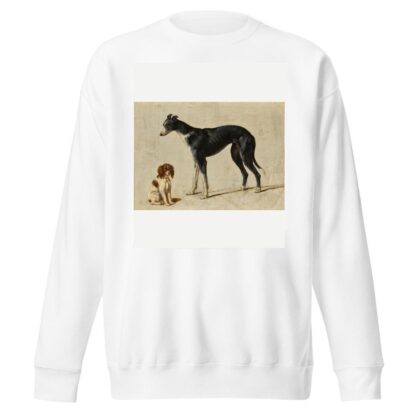 A seated Cavalier King Charles spaniel and a standing greyhound by Hendrik Stokvisch Sweatshirt