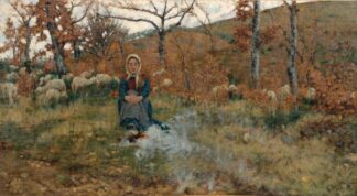 A Shepherdess with Her Flock by Niccolò Cannicci