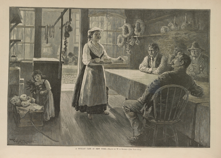 A Sicilian café in New York by William Allen Rogers