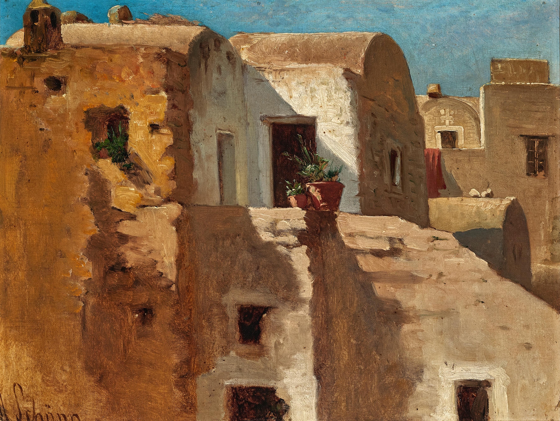 A Terrace in Taormina, study by Alois Schönn