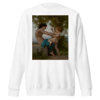 A Young Girl Defending Herself against Eros by William Bouguereau Sweatshirt