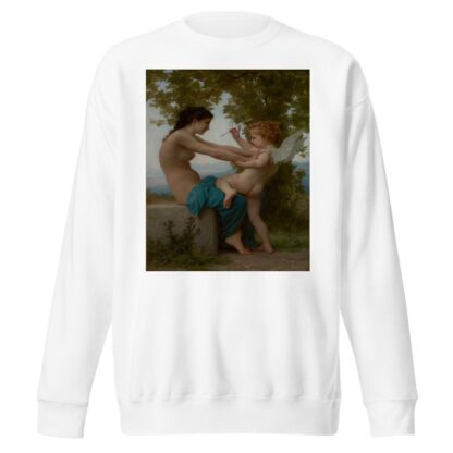 A Young Girl Defending Herself against Eros by William Bouguereau Sweatshirt