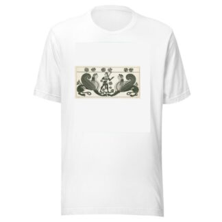 A youthful Hermes stands on a plant between two crouching sphinxes by Alexis Louis Pierre Housselin T-Shirt