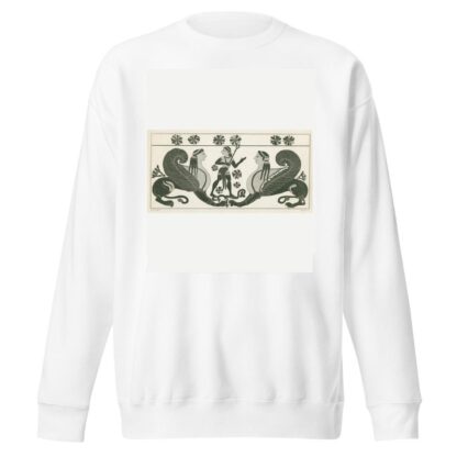 A youthful Hermes stands on a plant between two crouching sphinxes by Alexis Louis Pierre Housselin Sweatshirt