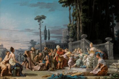 Achilles is recognized among the daughters of Lycomedes by Nöel Hallé