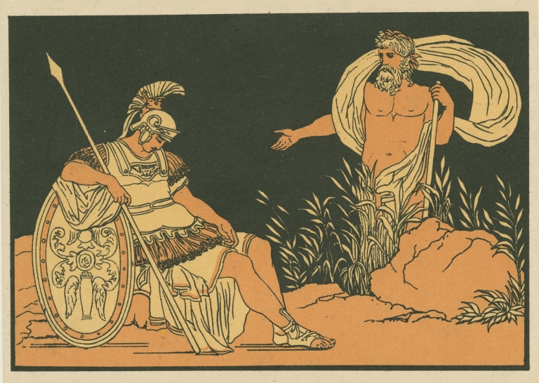 Aeneas and Tiber by Bartolomeo Pinelli