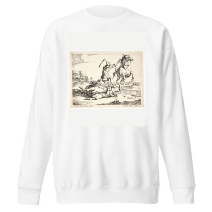 Æseldriver, der slår en hest Fablen om æslet og hesten by Marcus de Bye Sweatshirt