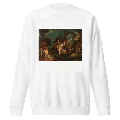 Aktaeon surprises Diana in her bath by Anonymous Sweatshirt