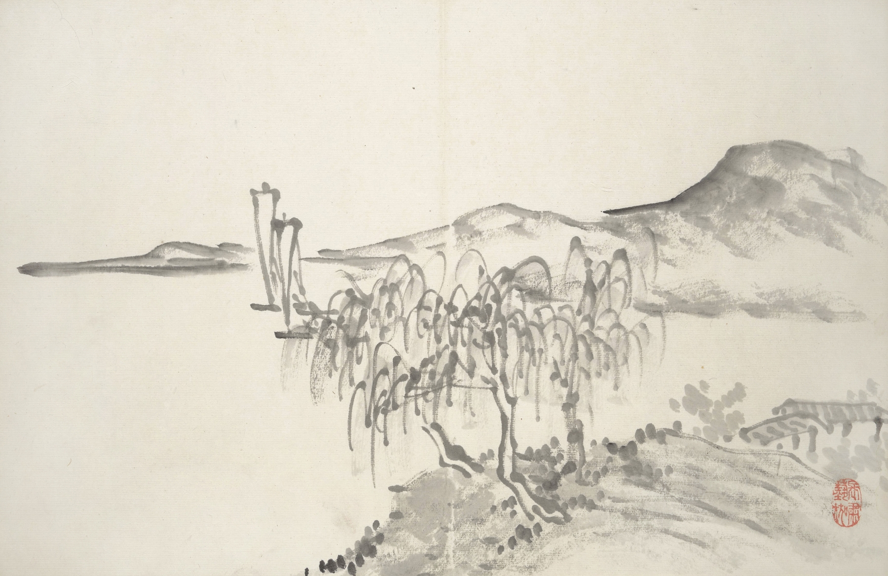 Album of Fifteen Ink Paintings Pl.02 by Hine Taizan
