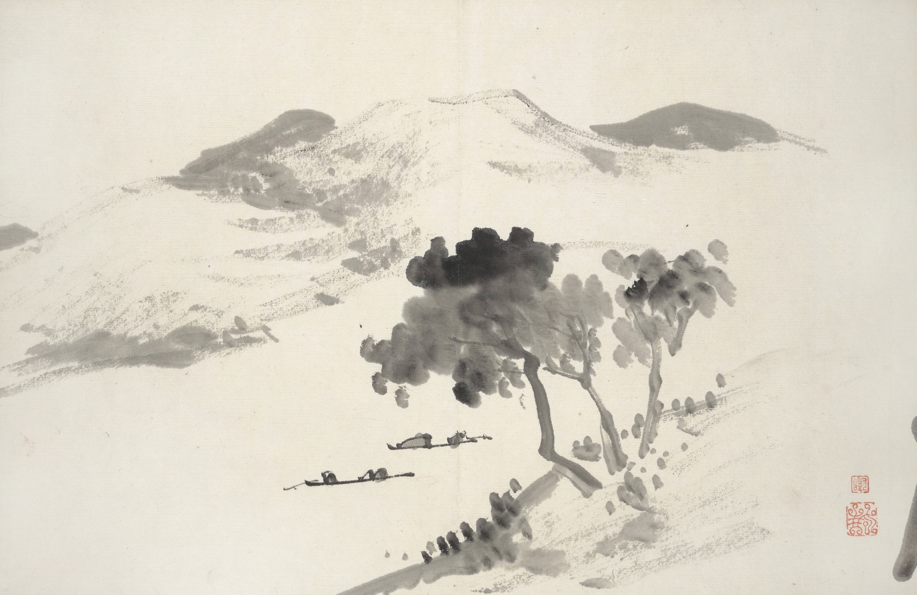 Album of Fifteen Ink Paintings Pl.07 by Hine Taizan