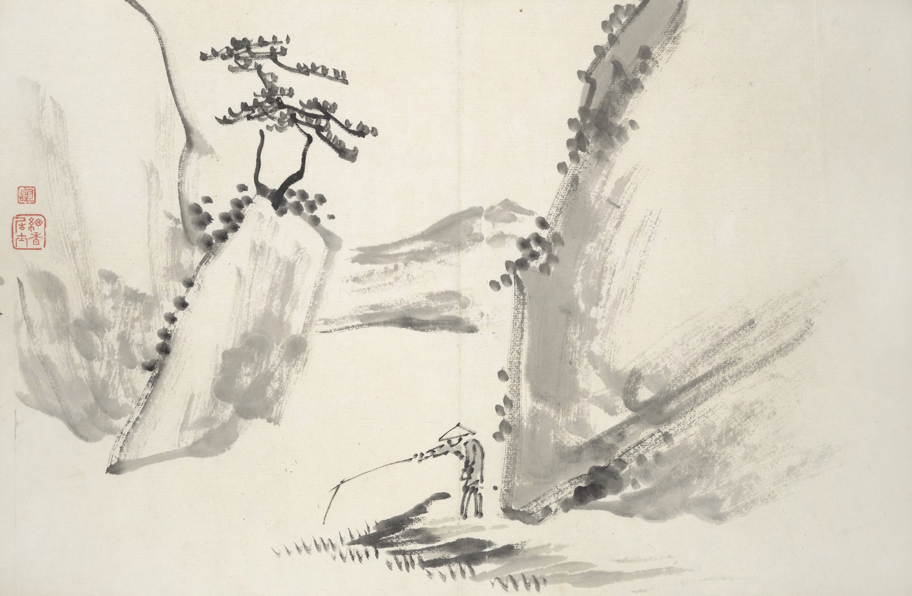 Album of Fifteen Ink Paintings Pl.09 by Hine Taizan