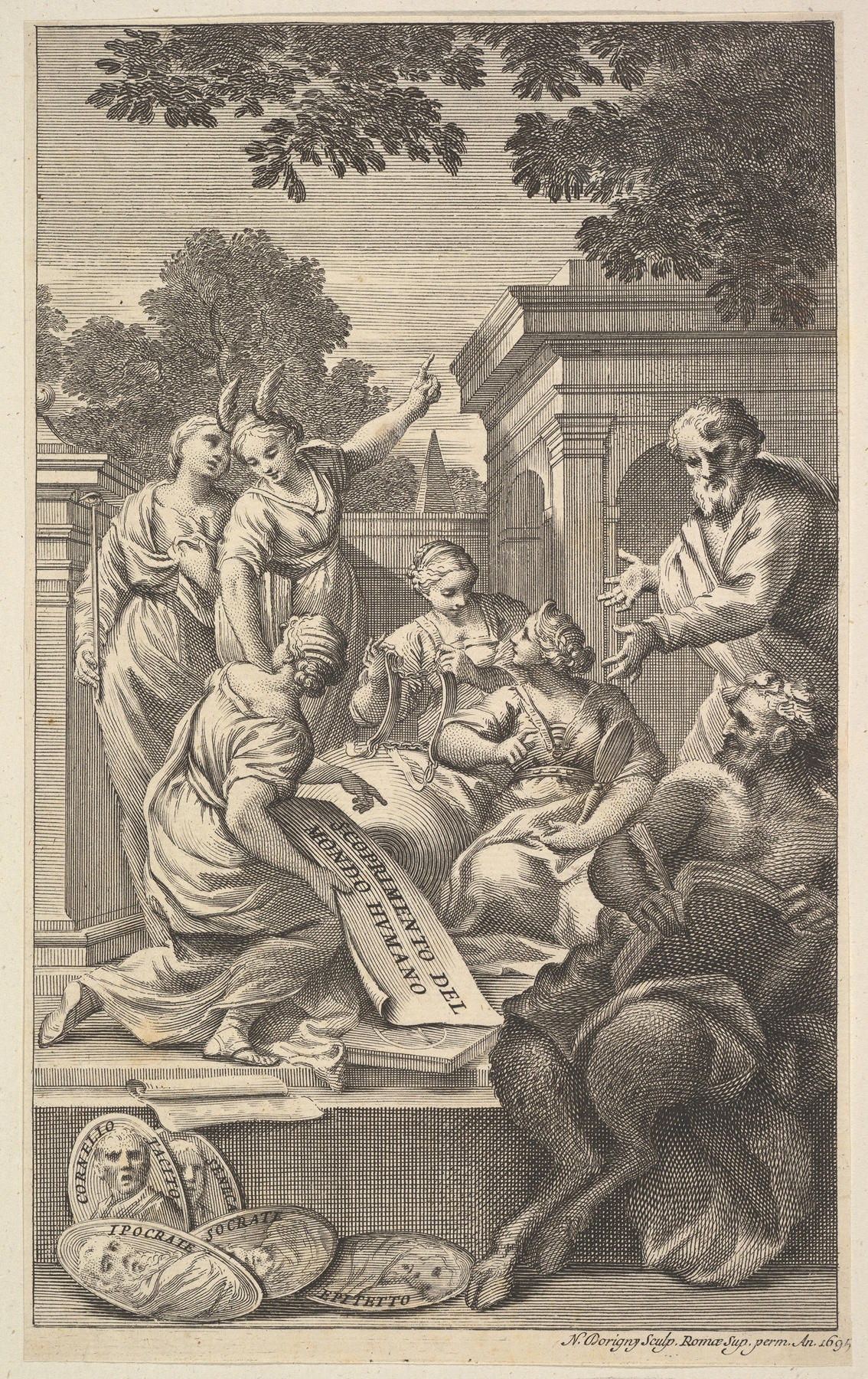 Allegorical composition celebrating the Humanities by Nicolas Dorigny