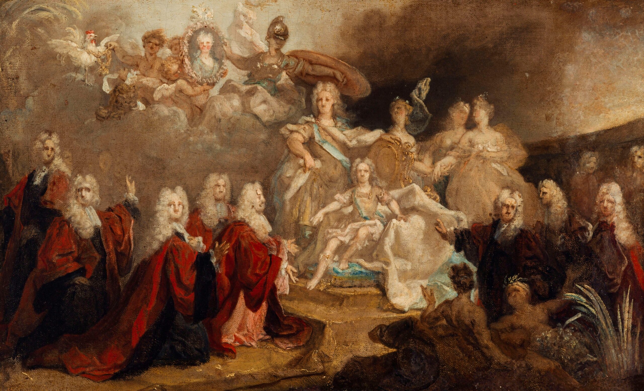 Allégorie des fiançailles de Louis XV avec l’infante Marie-Anne-Victoire d’Espagne by Nicolas de Largillière
