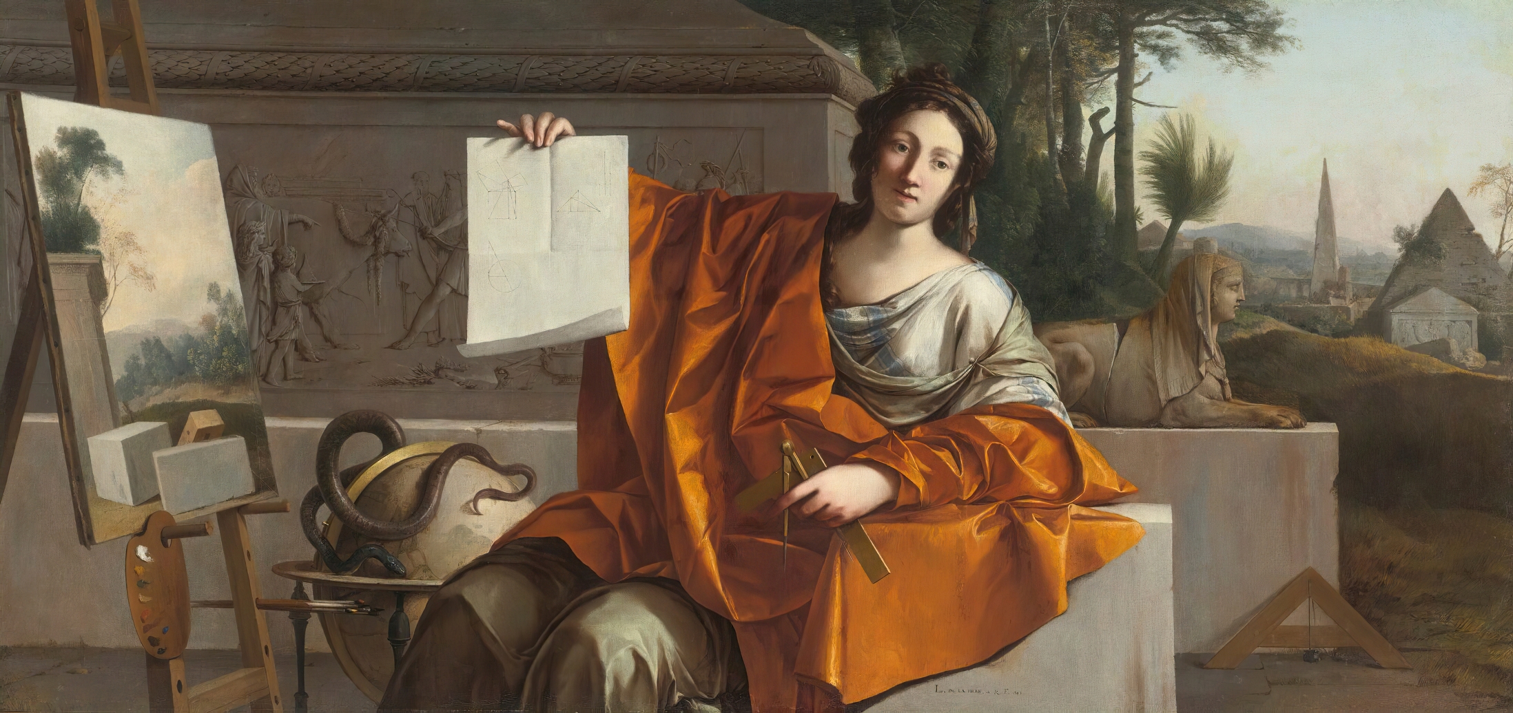 Allegory Of Geometry by Laurent de la Hyre