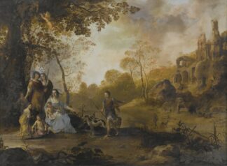 An Allegorical Family Portrait in a Landscape by Dirck van der Lisse