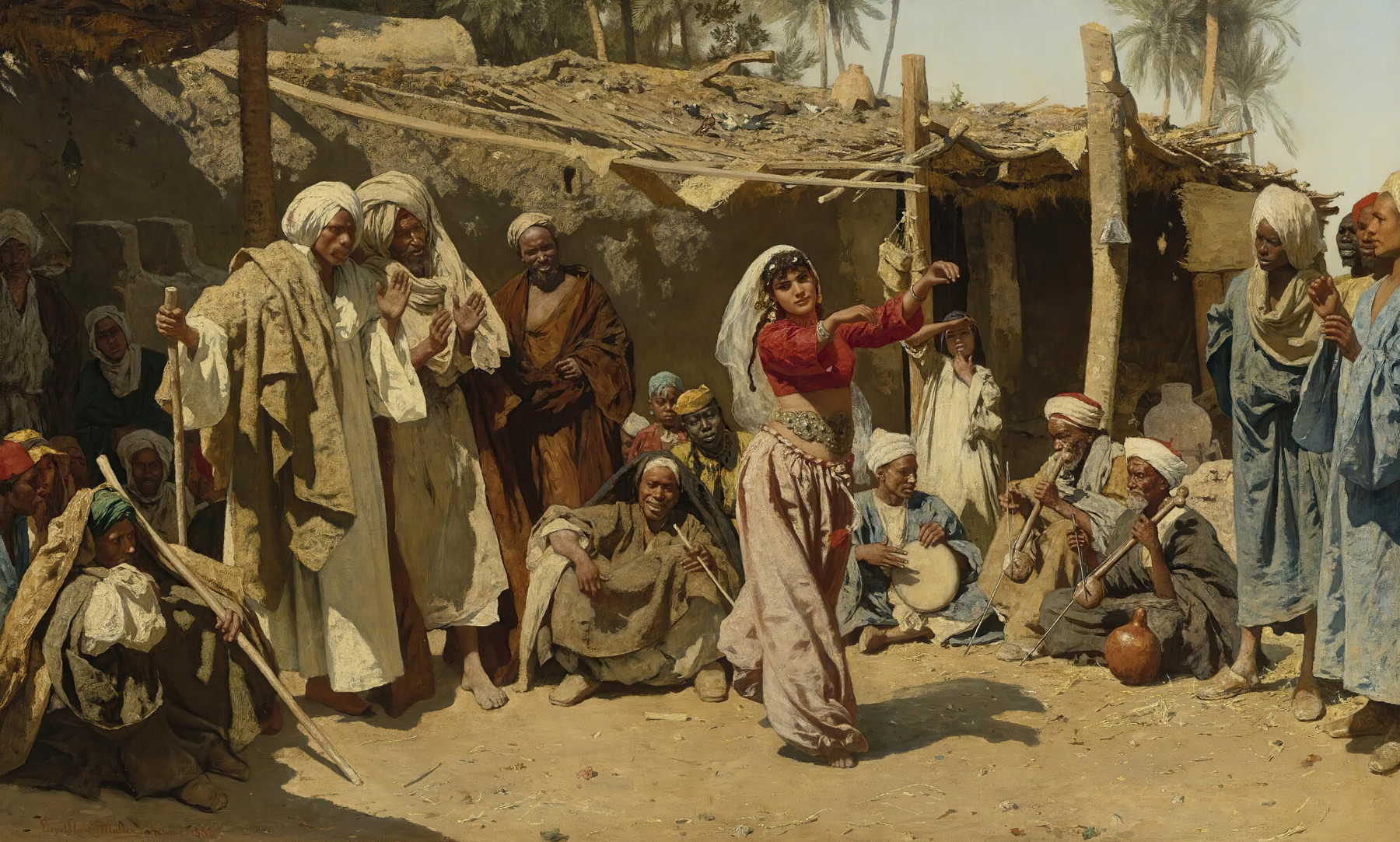 An almée’s admirers by Leopold Carl Müller