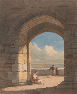 An Arch at Holy Island, Northumberland by John Varley