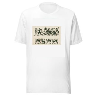 Apollo in chariot drawn by two winged horses ; Sphinx, panther, griffin and lion by A. Rey T-Shirt