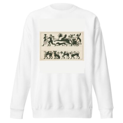 Apollo in chariot drawn by two winged horses ; Sphinx, panther, griffin and lion by A. Rey Sweatshirt
