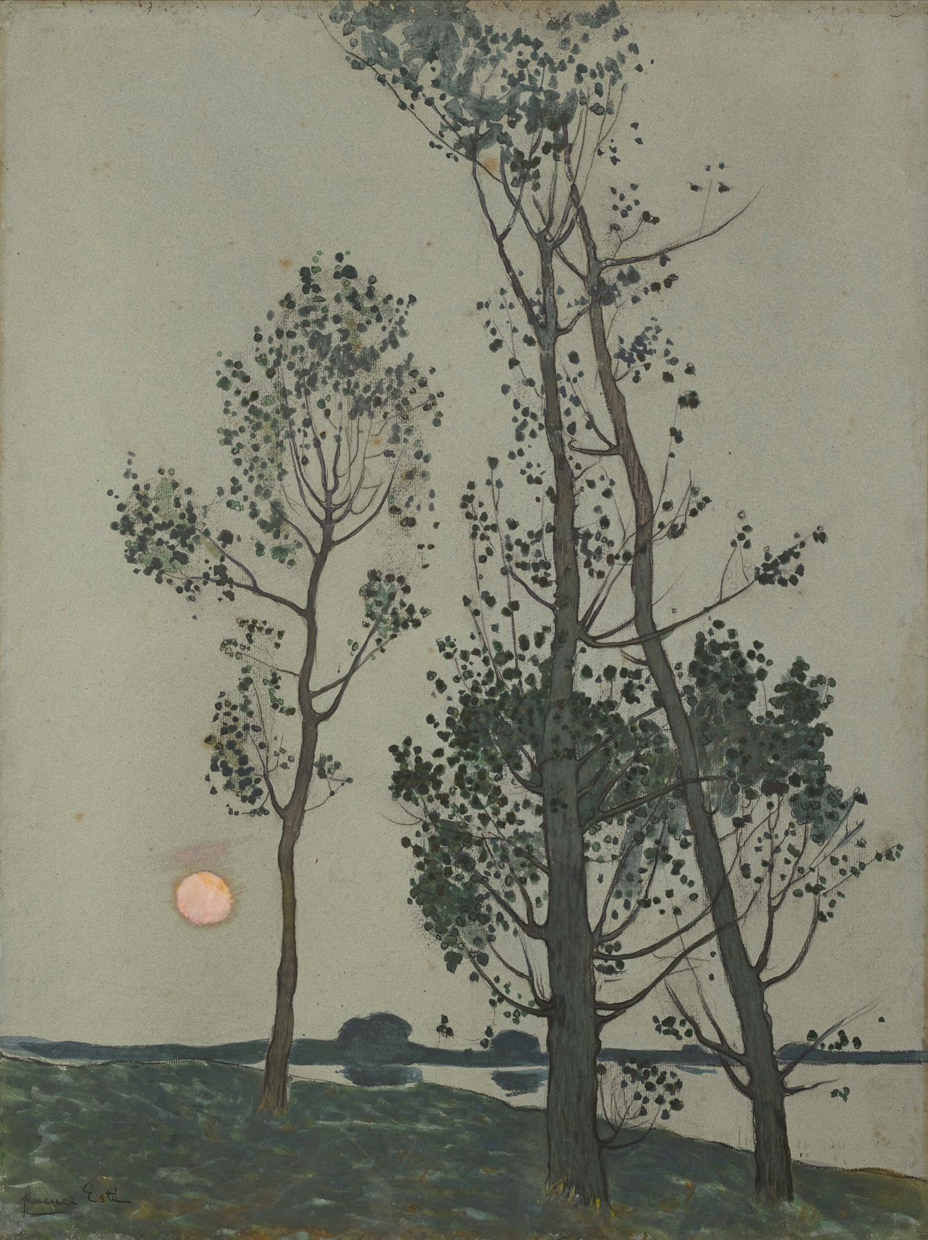 Arbres au clair de lune by Florence Esté