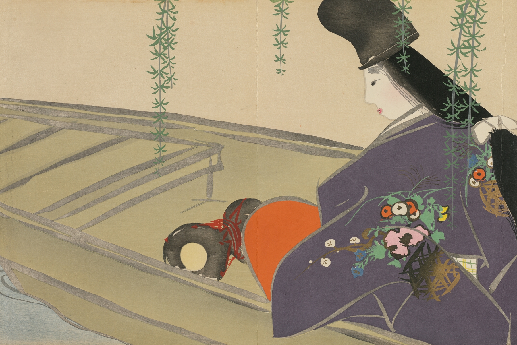 Asazuma in Her Boat by Kamisaka Sekka