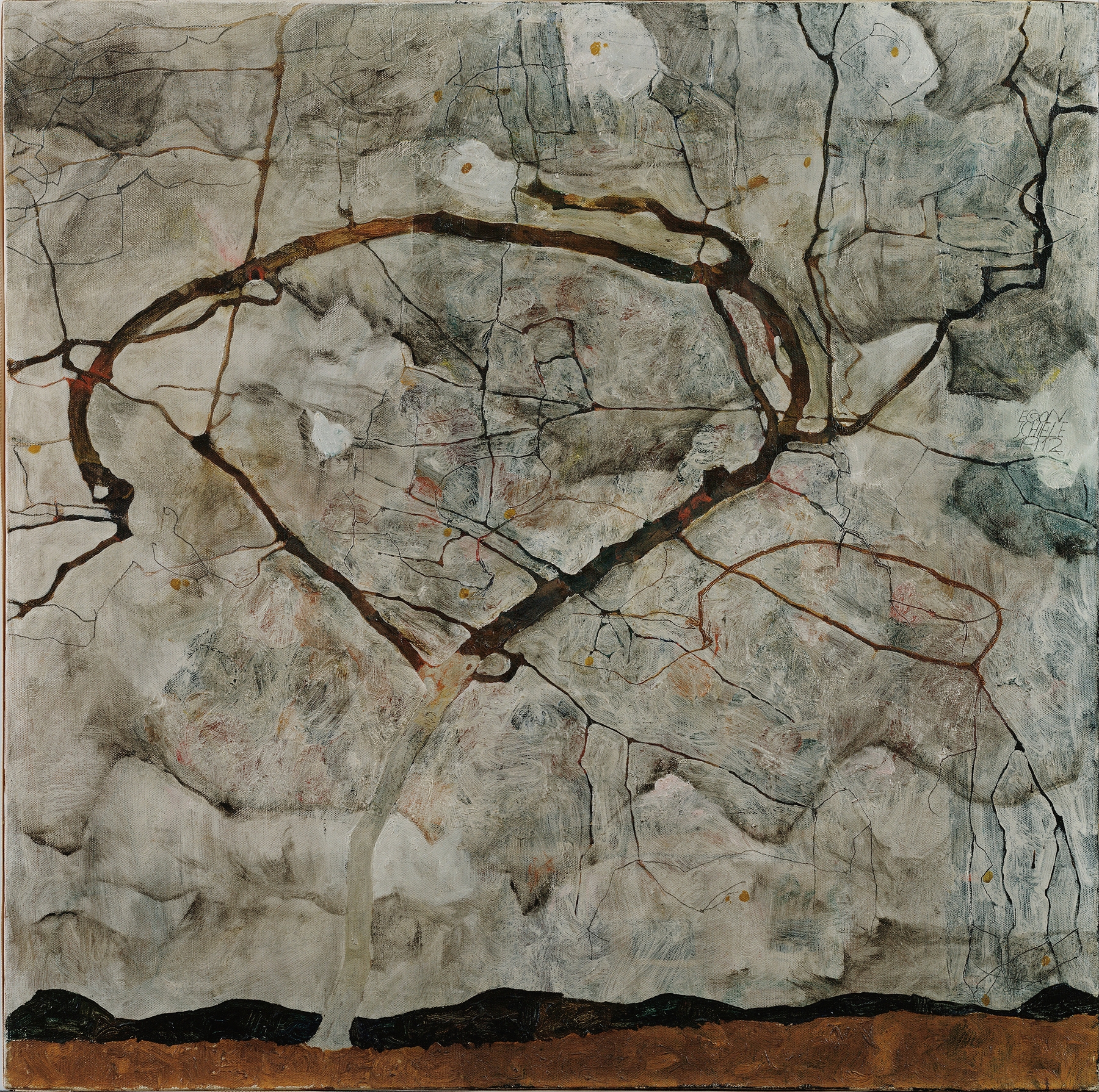 Autumn Tree in Stirred Air by Egon Schiele