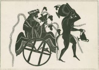 Bacchus seated in a winged chariot by Louis Petit