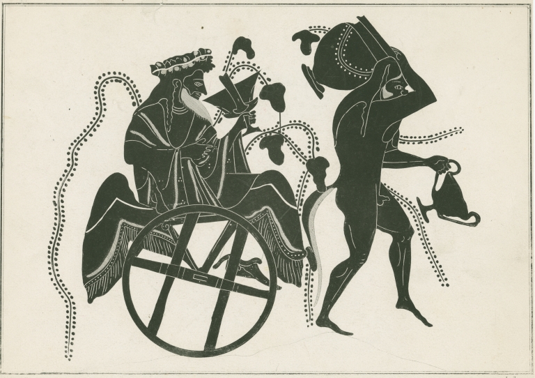 Bacchus seated in a winged chariot by Louis Petit